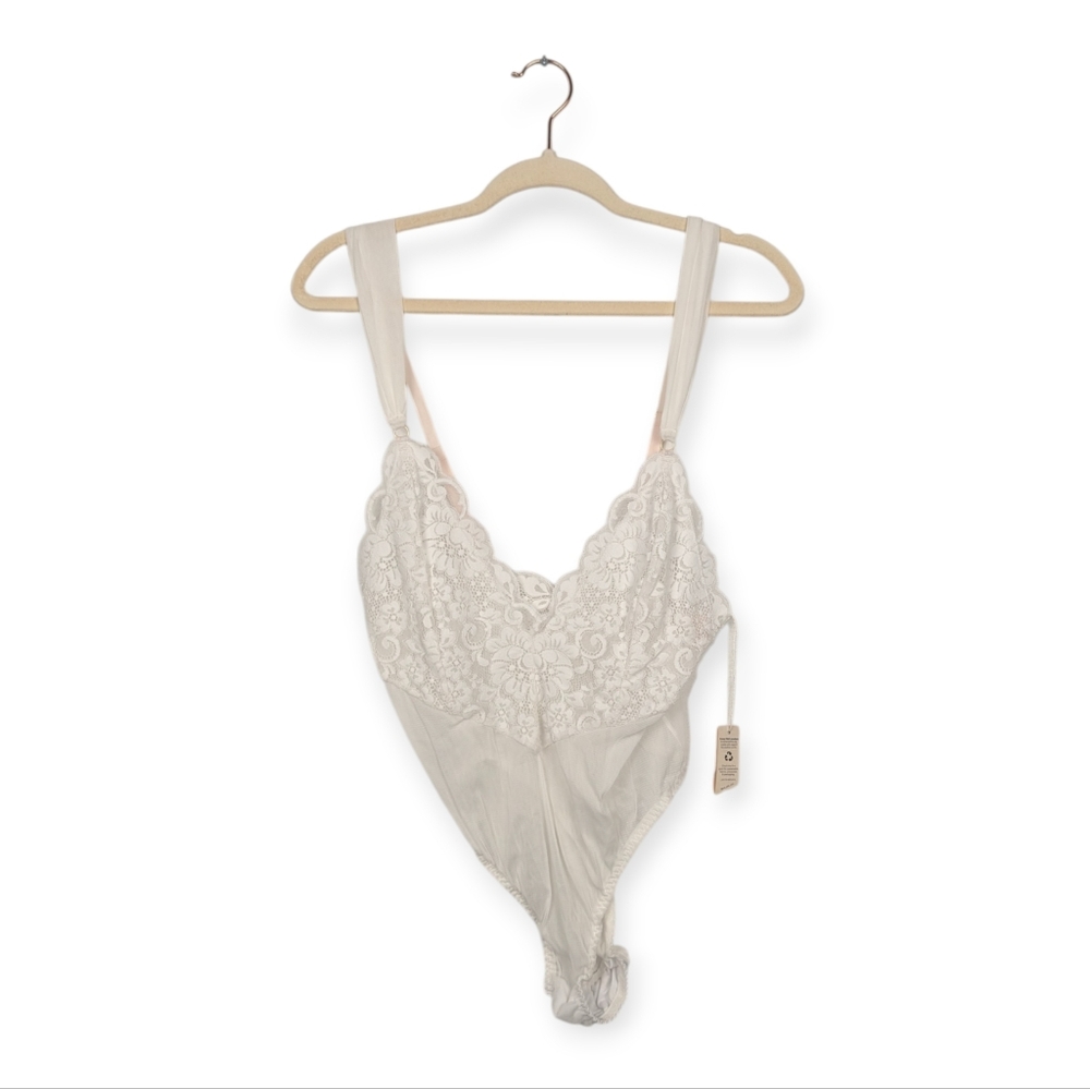 NWT We Are HAH Hot As Hell White Lace Cheap & Cheerful Bodysuit Size L